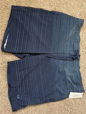 Calvin Klein Men's Navy Pinstripe Swim Shorts